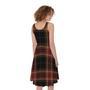 Black And Red Stewart Tartan Print Sleeveless Knee Length Dress