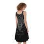 Black And White Capricorn Sign Print Sleeveless Knee Length Dress