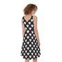 Black And White Heart Pattern Print Sleeveless Knee Length Dress