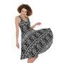 Black And White Indian Elephant Print Sleeveless Knee Length Dress