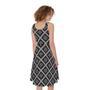 Black And White Knitted Pattern Print Sleeveless Knee Length Dress