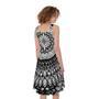 Black And White Mandala Print Sleeveless Knee Length Dress