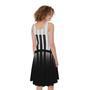 Black And White Piano Keyboard Print Sleeveless Knee Length Dress