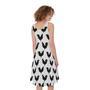 Black And White Rooster Pattern Print Sleeveless Knee Length Dress