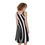 Black And White Twist Illusion Print Sleeveless Knee Length Dress