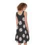 Black Baseball Pattern Print Sleeveless Knee Length Dress