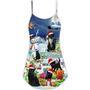 Black Cat Merry Catmas Christmas - V-Neck Sleeveless Cami Dress