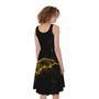 Black Gold Marble Print Sleeveless Knee Length Dress