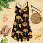 Black Grunge Ancient Egyptian Spaghetti Strap Summer Dress