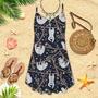 Black Lazy Sloth Spaghetti Strap Summer Dress