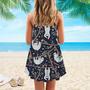 Black Lazy Sloth Spaghetti Strap Summer Dress