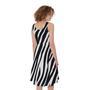 Black White Zebra Pattern Print Sleeveless Knee Length Dress