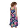 Blossom Tropical Flower Pattern Print Sleeveless Knee Length Dress