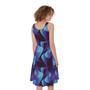 Blue Abstract Spirit Print Sleeveless Knee Length Dress