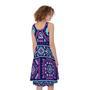 Blue And Pink Aztec Pattern Print Sleeveless Knee Length Dress