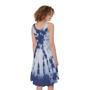 Blue And White Tie Dye Print Sleeveless Knee Length Dress