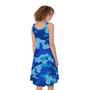 Blue Camouflage Print Sleeveless Knee Length Dress