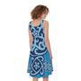 Blue Celtic Symbol Print Sleeveless Knee Length Dress