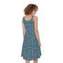 Blue Crispy Bacon Pattern Print Sleeveless Knee Length Dress