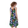 Blue Hawaiian Wildflowers Pattern Print Sleeveless Knee Length Dress