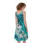 Blue Ocean Acid Melt Print Sleeveless Knee Length Dress