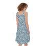 Blue Octopus Tentacles Pattern Print Sleeveless Knee Length Dress