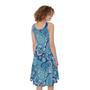 Blue Paisley Pattern Print Sleeveless Knee Length Dress