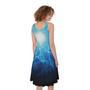 Blue Plasma Energy Print Sleeveless Knee Length Dress