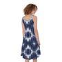 Blue Shibori Print Sleeveless Knee Length Dress