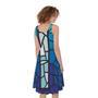 Blue Stained Glass Cross Print Sleeveless Knee Length Dress