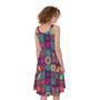 Bohemian Patchwork Pattern Print Sleeveless Knee Length Dress