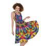 Boho Kaleidoscope Print Sleeveless Knee Length Dress