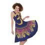 Boho Om Mandala Print Sleeveless Knee Length Dress