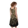 Boho Spiritual Lotus Print Sleeveless Knee Length Dress