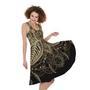 Boho Spiritual Lotus Print Sleeveless Knee Length Dress