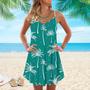 Bright Exotic Tropical Summer Spaghetti Strap Summer Dress