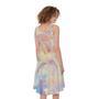 Bright Holographic Print Sleeveless Knee Length Dress