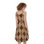 Brown Argyle Pattern Print Sleeveless Knee Length Dress