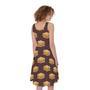 Brown Sandwiches Pattern Print Sleeveless Knee Length Dress