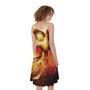 Burning Evil Skull Print Sleeveless Knee Length Dress