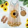 Butterfly And Sunflower Loves Summer - Summer Dress