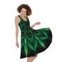 Cannabis Leaf Mandala Print Sleeveless Knee Length Dress