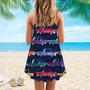 Cars Retro Style Spaghetti Strap Summer Dress