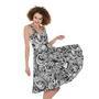 Cartoon Casino Card Pattern Print Sleeveless Knee Length Dress