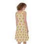 Cartoon Cheese Pattern Print Sleeveless Knee Length Dress