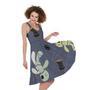 Cartoon Voodoo Doll Print Sleeveless Knee Length Dress