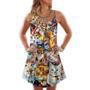 Cat Art Lover Cat Colorful Mixer - V-Neck Sleeveless Cami Dress