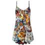 Cat Art Lover Cat Colorful Mixer - V-Neck Sleeveless Cami Dress