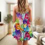 Cat Colorful Little Cute Kitten Happy Life - V-Neck Sleeveless Cami Dress