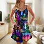 Cat Dj Cool Life - V-Neck Sleeveless Cami Dress